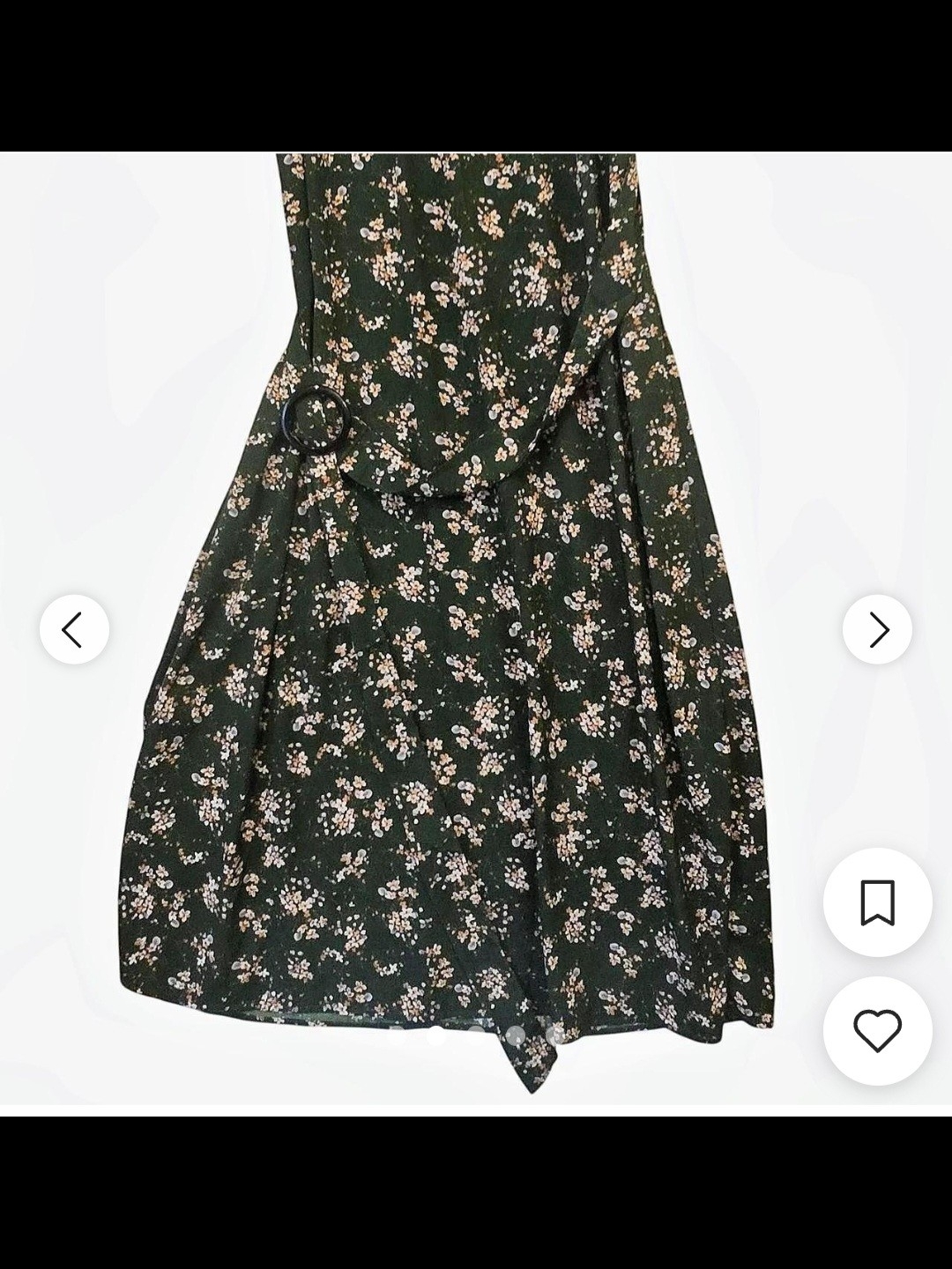 Rihoas Dark Green Floral Maxi Dress With Cream Blossoms — image 3 of 3